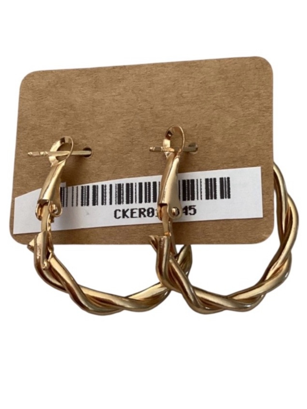 Twisted Swirl Lever Back Hoop Earrings (NWT) - Picture 5 of 5